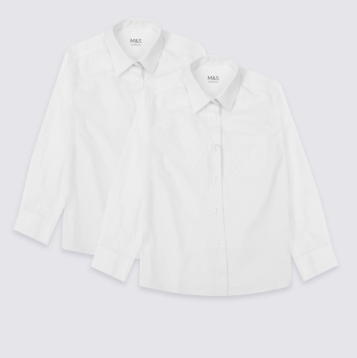 M/&S 2 Pack Boys/' Easy to Iron Shirts NEW!!